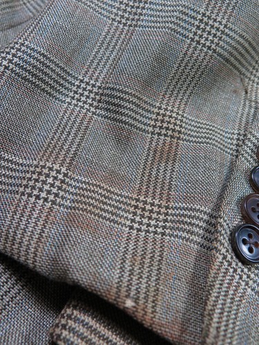 Belvest Mens Wool Silk Linen Glen Plaid Italian Blazer Jacket Sport Coat 46 R - Picture 15 of 16