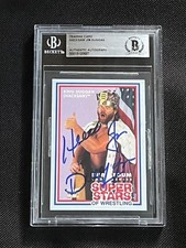 “HACKSAW” JIM DUGGAN 1989 MARKET-SCENE WWF SUPER STARS SIGNED CARD BAS AUTHENTIC