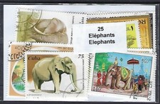 Animals Elephants 25 different stamps used
