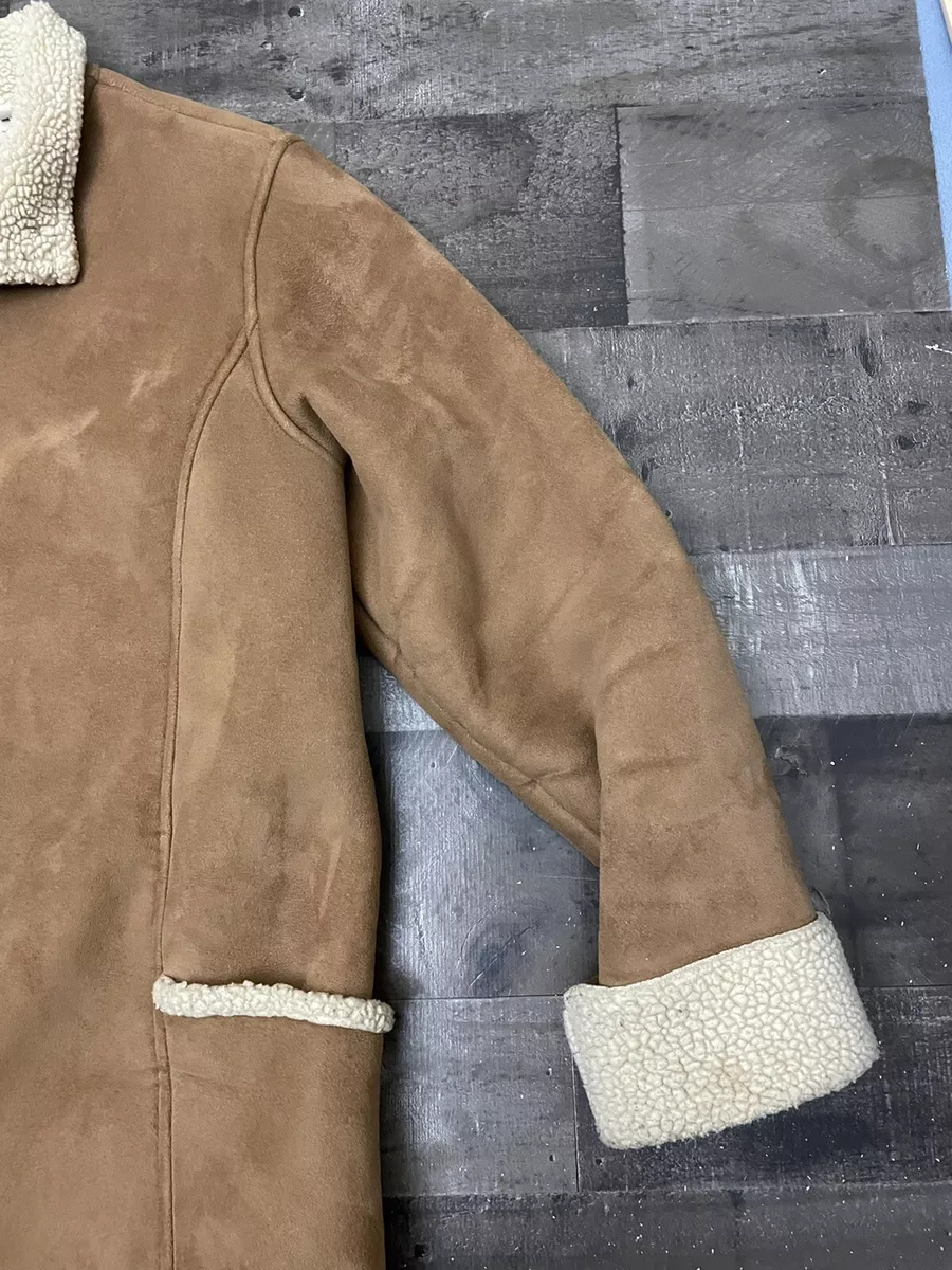 Vintage LL BEAN Sherpa Lined Womens Faux Suede Shearling Jacket