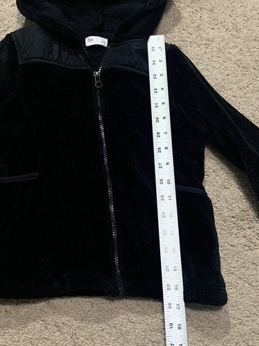 So Girls Hooded Jacket Size 7 Black Fleece Zip Up Pockets Comfy Warm Jacket - Picture 7 of 11