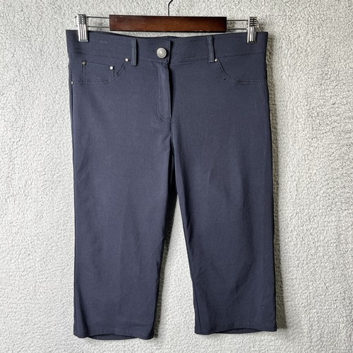 89th + Madison Womens Capri Pant Size 8 Petite Blue Knit Elastic Waist  Stretched | eBay