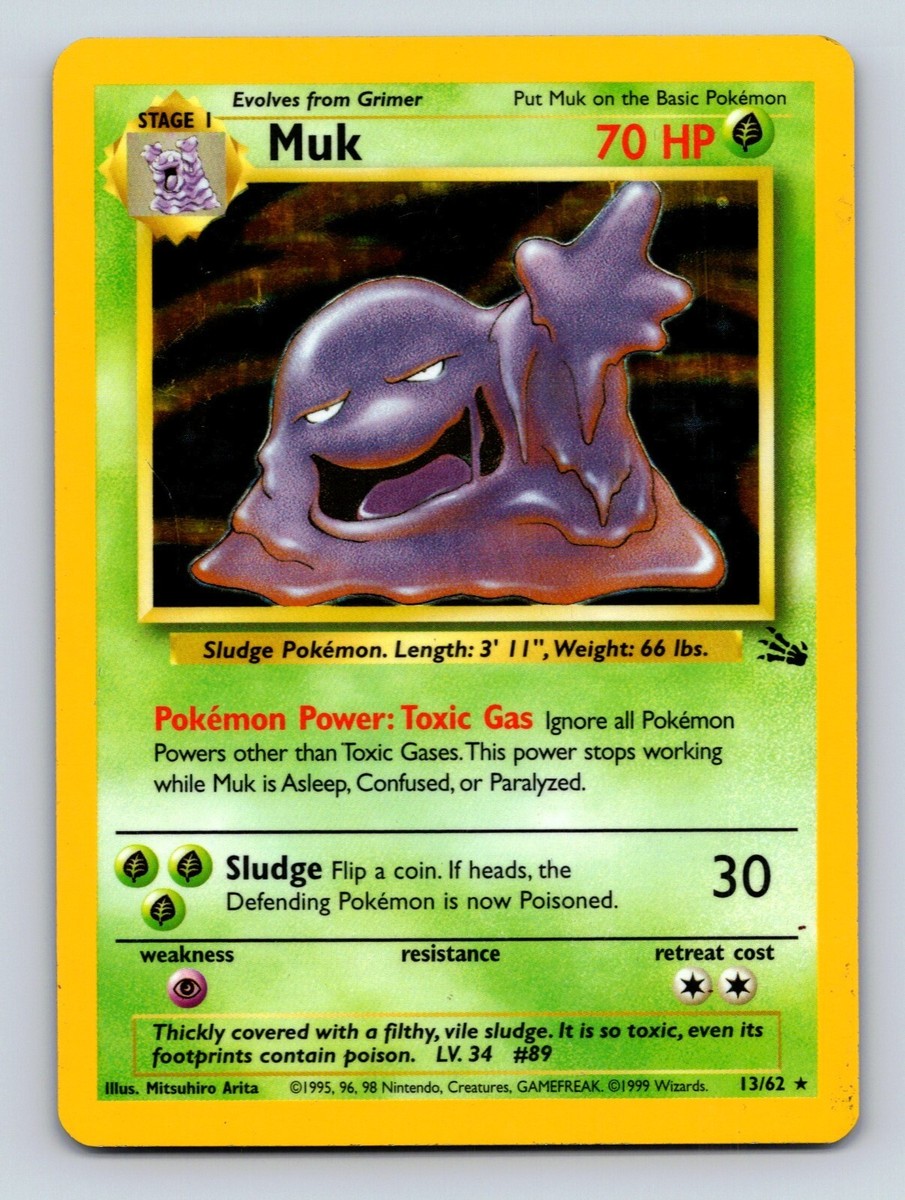 ポケモンカード Muk 70 HP 海外　旧裏 Muk HP 70 Toxic Gas Ability Sludge Attack Rarity Green Pokémon | eBay