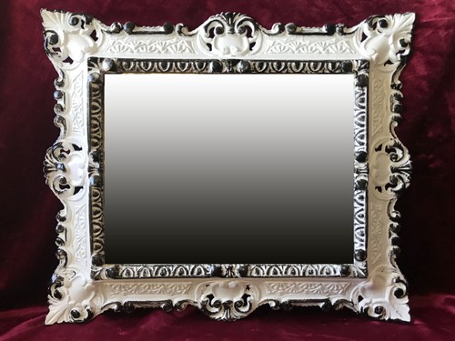WEIß / SILBER 345 WANDSPIEGEL REPRO 45x38CM ANTIK BAROCK REPLIKATE RECHTECKIG 12 - Picture 143 of 148