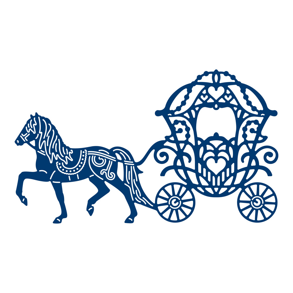 Tattered Lace ENCHANTED CARRIAGE Craft Die - D1201 - Horse & Princess Carriage