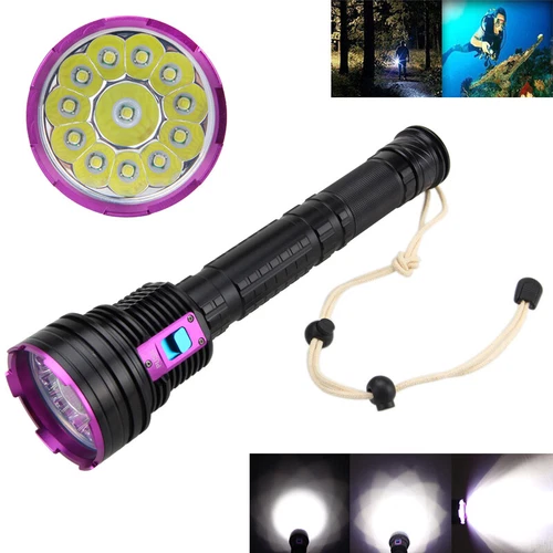30000LM Luce Subacquea 200m Torcia LED Subacquea Lampada Subacquea IP686- - Foto 2 di 10