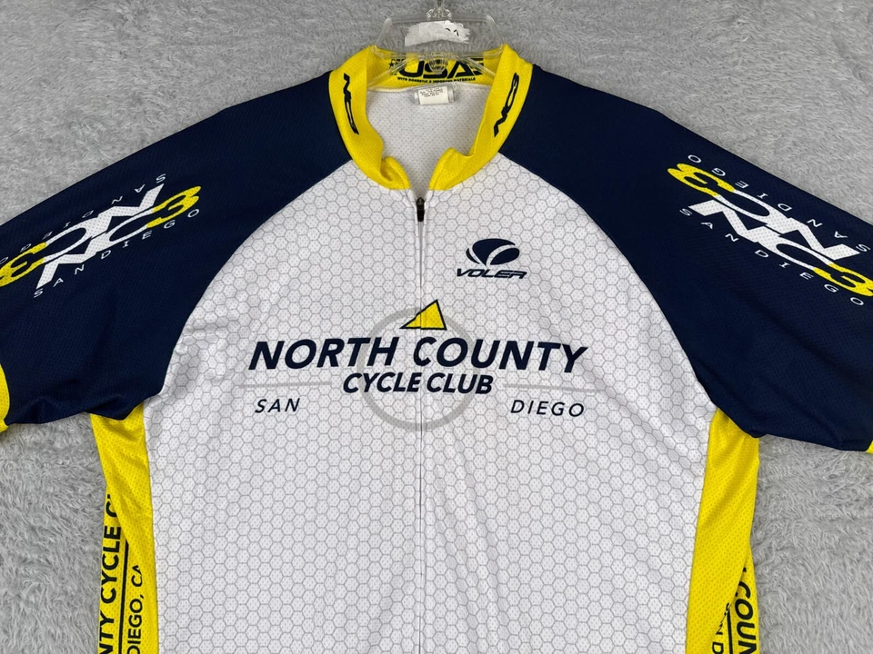 Camiseta de ciclismo Voler adulto 2XL XXL amarilla negra North County Cycle Club Diego Foto 4 de 4