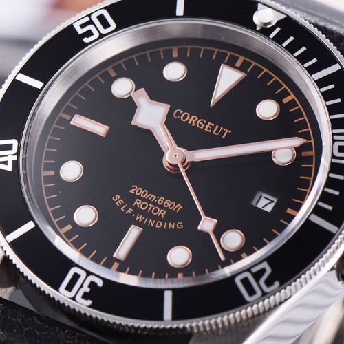 41mm CORGEUT esfera negra bisel cristal zafiro miyota reloj automático para hombre - Imagen 2 de 6