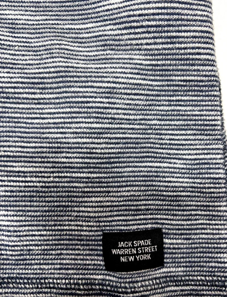 Jack Spade Mens Crew Neck Pullover Knit Long Sleeve Cotton Blue White Shirt XL - Image 2 of 3