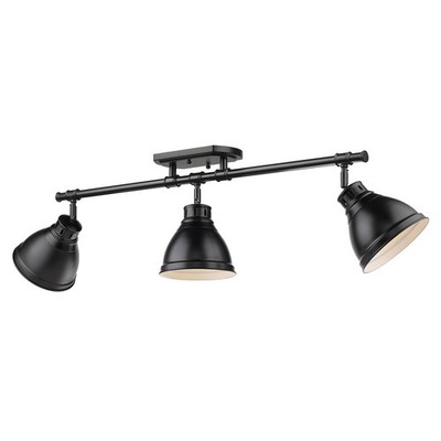Golden Lighting 3602-3SF-BLK Duncan 3 Light 35''W Fixed Rail - Black / Matte