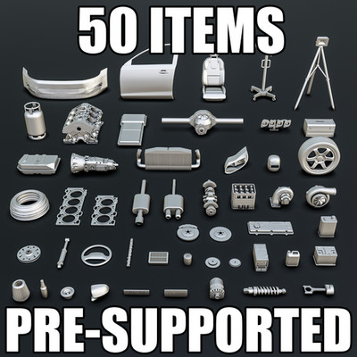 STL File - Car Parts Diorama Pack - 3D Print 1/87 64 43 32 35 24 18 Termac BBR