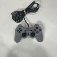 Sony PlayStation 1 PS1 Gray Dual Shock Analog OEM Controller SCPH-1200 Tested