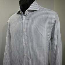 SuitSupply Dress Shirt Striped Slim Fit Egyptian Cotton Long Sleeve Men 16 Large