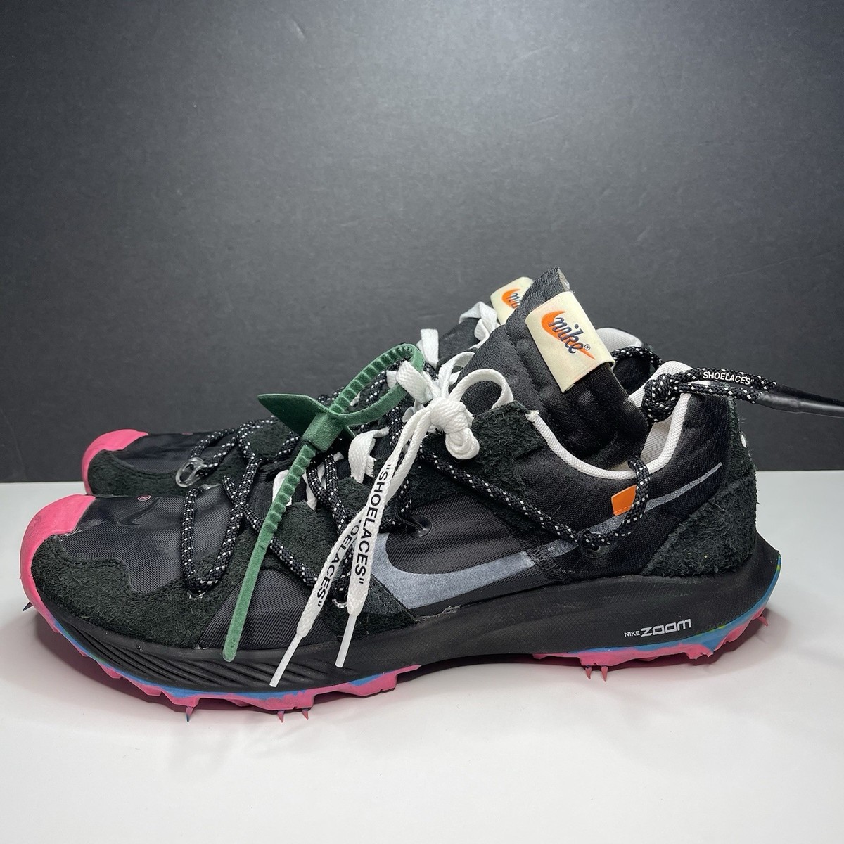 OFF-White x Nike Zoom Terra Kiger 5 Black CD8179-001 Size 14