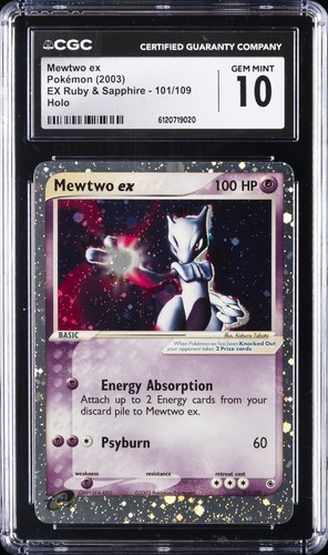 Mewtwo ex graded CGC 10 for sale on eBay