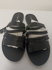 Next Ladies Black Leather Sliders UK 7