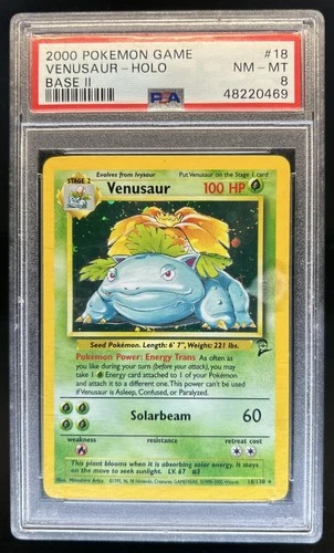 2000 Pokemon Set 2 Venusaur Holo #18/130 PSA 8