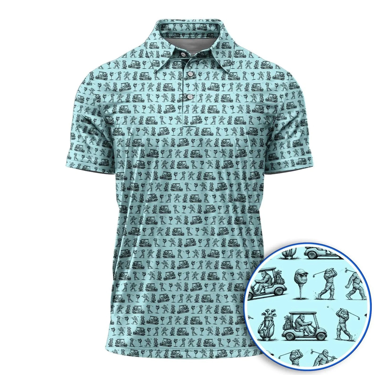 Bigfoot Golf Polo Shirt, Funny Sasquatch Golf Polo, Mens Novelty Golf Shirt
Opens in a new window or
