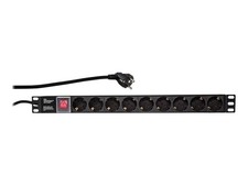 LogiLink PDU9C02 Vertical Aluminum Black 9 Outlet s AC 2m 250V 19" PDU 9-way