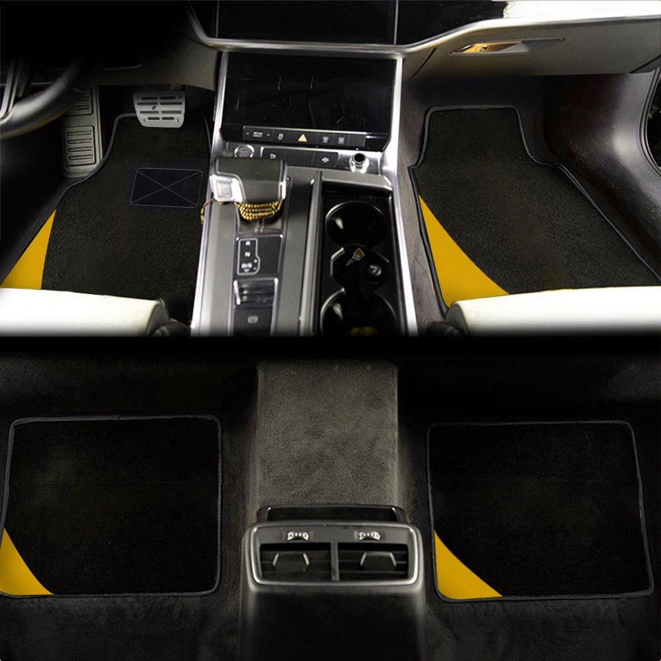 for Volvo Car Floor Mats Type B Liner Carpet Suede Type 8 Black Yellow - Изображение 3 из 4