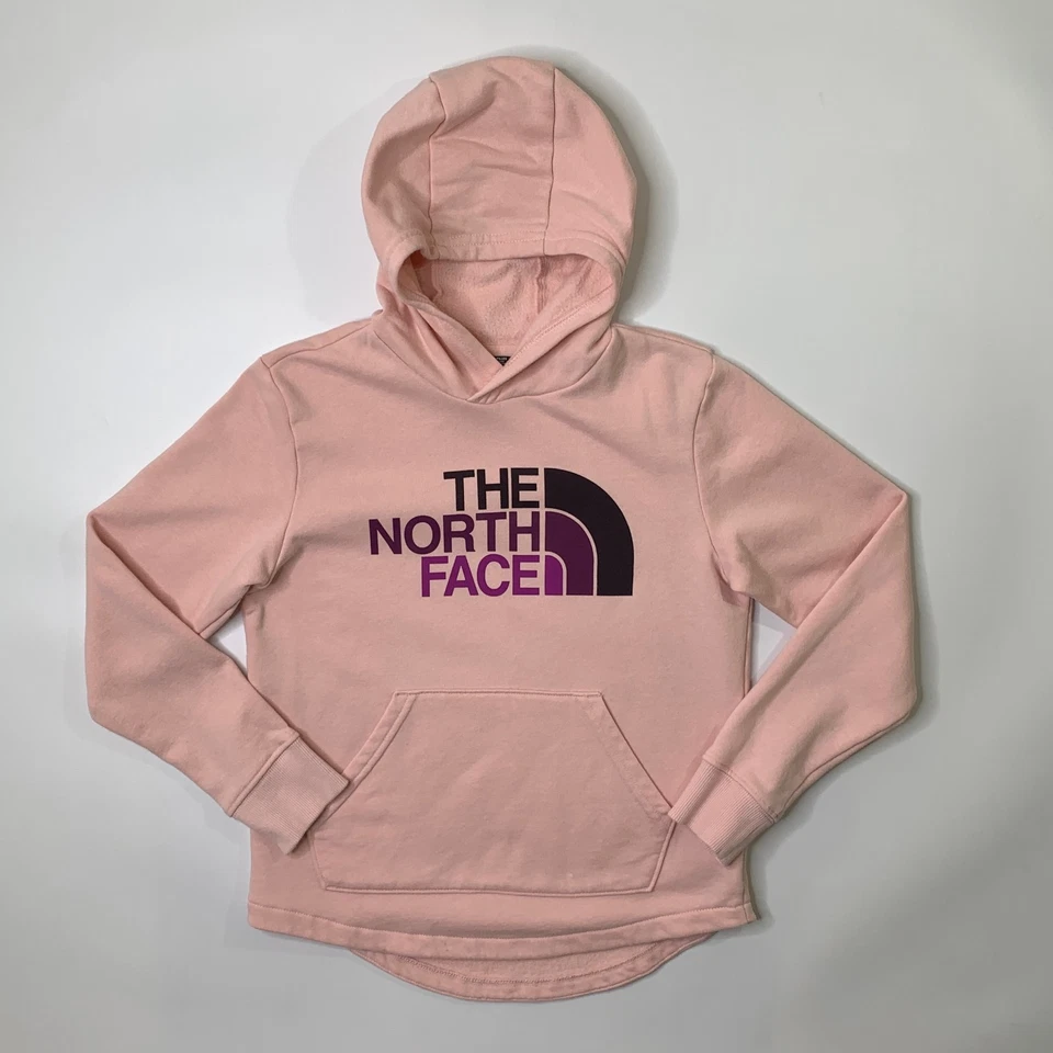 The North Face Hoodie Girls M Medium Pink Dome Fleece Line Pullover Pouch Pocket - Image 2 of 4