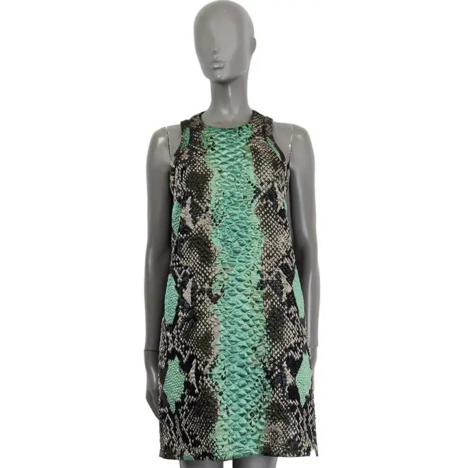 Gucci sleeveless python print jacquard dress gree… - image 2