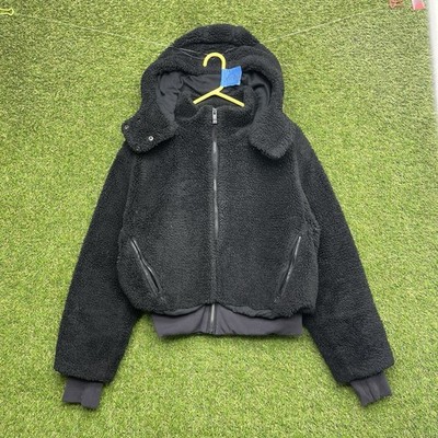 Alo Yoga Foxy Sherpa Jacket Womens Medium Black Fleece Full Zip