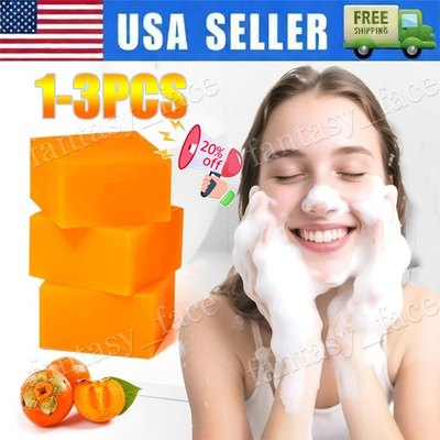 #ad 3PCS Swarva Persimmon Soap Bar Body Odor Control Deodorant Soap for Men amp; Women $19.85