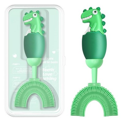 ZMRZ U-Shaped Toothbrush for Kids Ages 1 Count (Pack of 1), U-shape Green