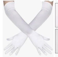 Satiny Women  s Stretchy Elbow Gloves