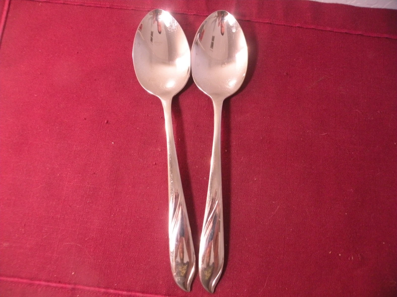 Set Of 2 Solid Serving Spoons Gorham Americraft LISA Stainless 8 1/2"
