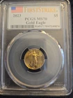 2023 $5 AMERICAN GOLD EAGLE PCGS MS 70 GRADED 1/10TH OZ FIRST STRIKE FLAWLESS!