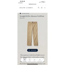Polo Ralph Lauren Boys' Straight Fit Twill Pants Brown Size 18