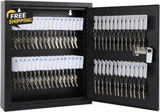 Locking Key Cabinet, 60 Key Storage Lock Box with Code, Key Box Wall Mount