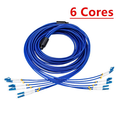 100m 6 cores LC UPC FTTH Outdoor Armored Patch cord Singlemode Fiber Optic Cable