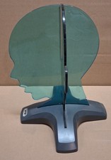 JTS headphone stand transparent blue head shape