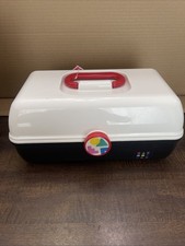 Caboodles Makeup Travel Case With Tray  Mirror Black  White 5626