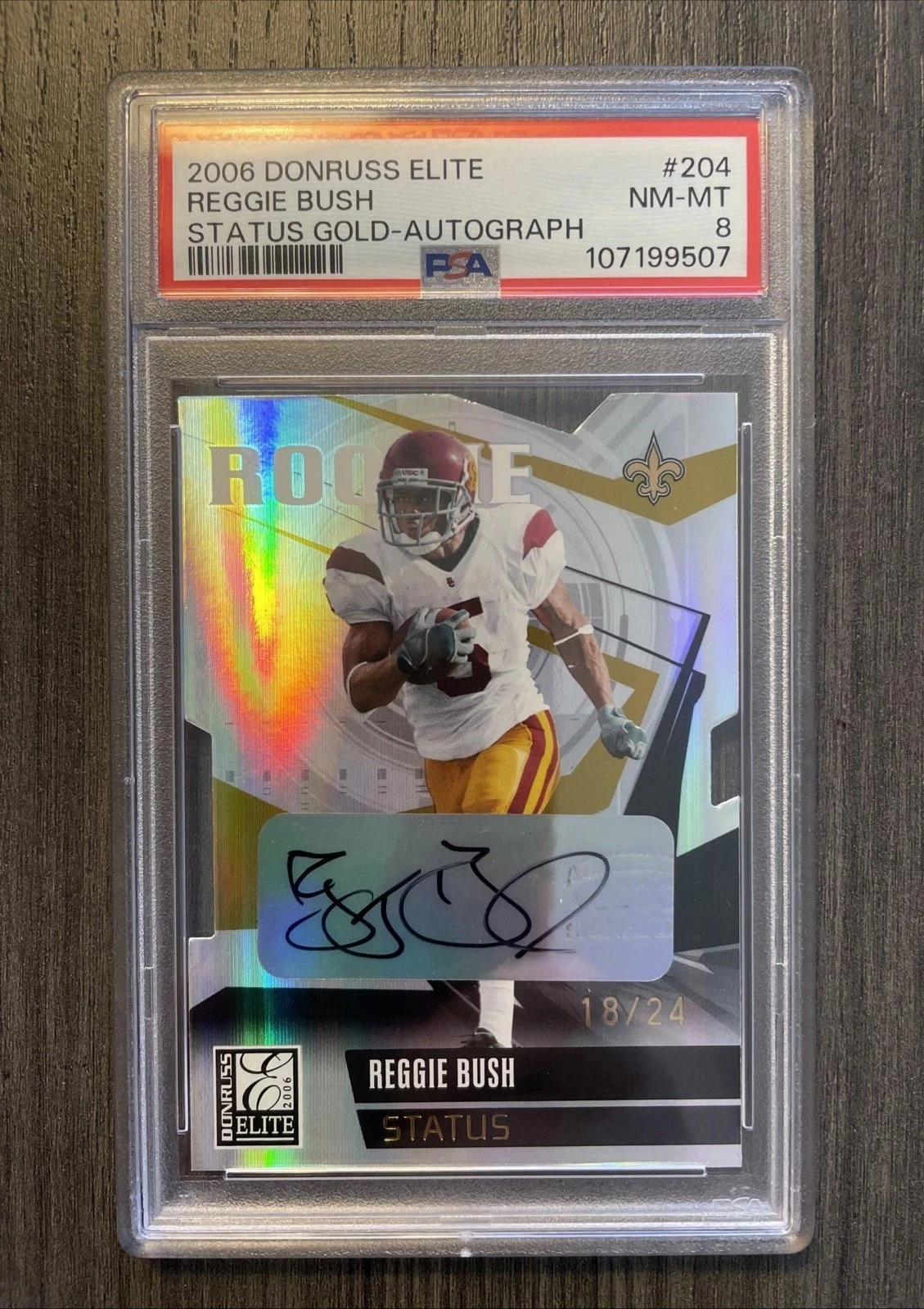 Reggie Bush Donruss Elite #204 Status Gold-Autograph