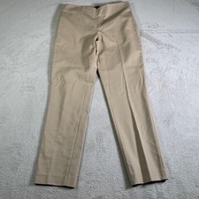 Vince Camuto Pants Womens 4 Beige Side Zip Slim Straight Leg Cotton Stretch