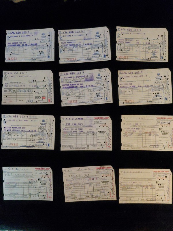 Lot Of 38 Vintage 1960s Airport Gas Receipts