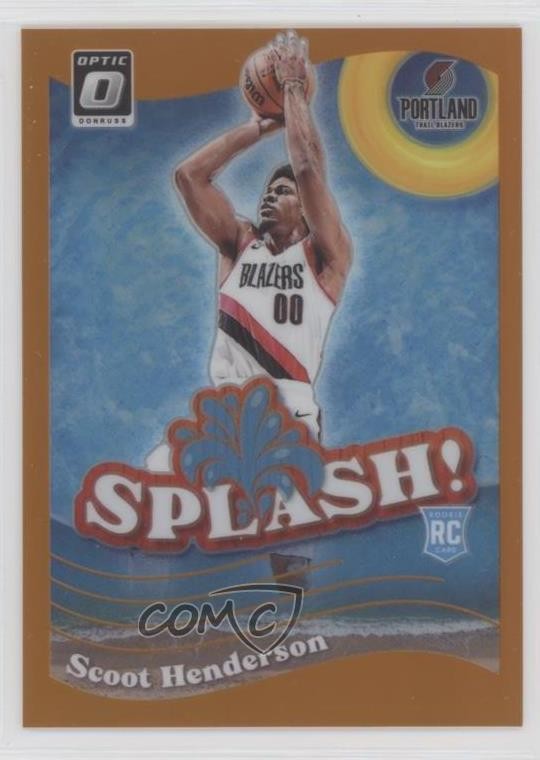2023 Donruss Optic Splash! Orange Prizm 15/39 Scoot Henderson #15 Rookie RC 5d9