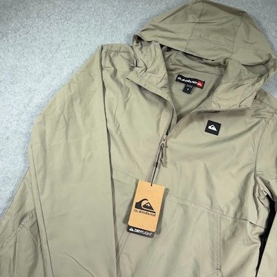 Quiksilver Anorak Jacket Mens Small Tan DryFlight Water Repellent Breathable NWT