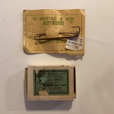 O Mustad & Son Box of Hooks Double Bait Hook Nickelplated Vintage