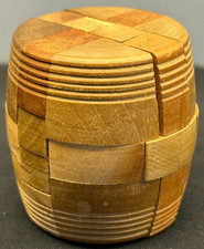      Vintage Kumiki Wooden Barrel Puzzle Brain Teaser made in Japan