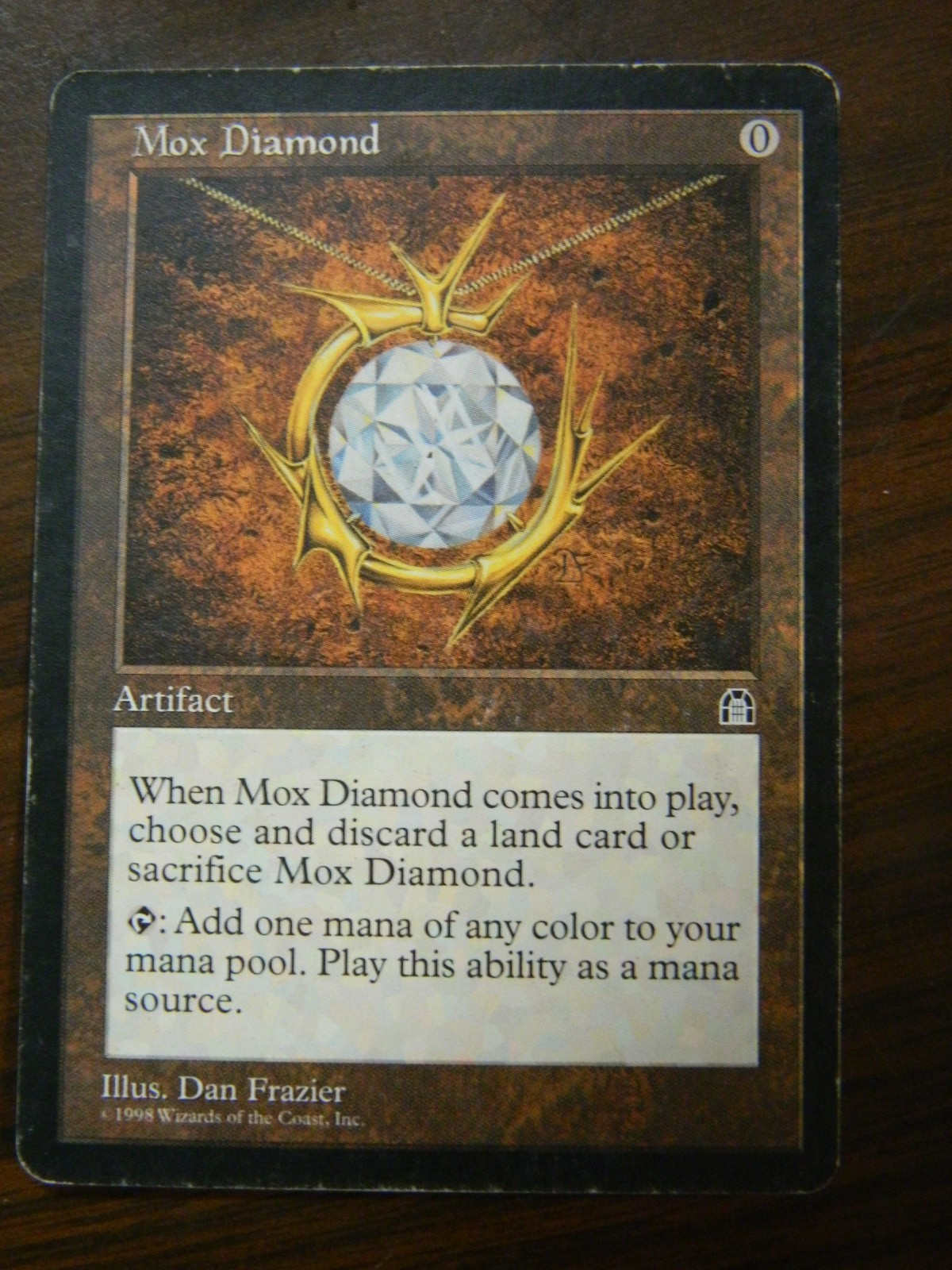 MTG Stronghold Artifact Rare Mox Diamond Lightly Played Condition