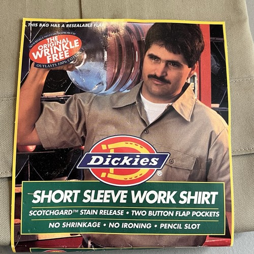 Camisa Dickies Workwear Manga Corta Talla Grande Dos Botones Sin Planchar Nueva Stock Antiguo - Imagen 3 de 11