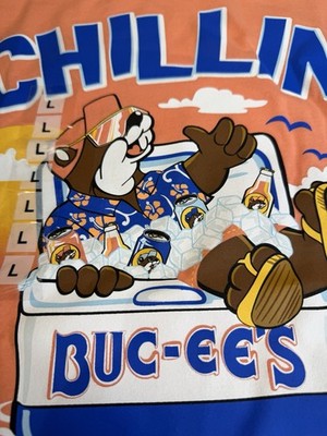 Buc-ee's T-Shirt Orange Large Chillin On The River San Marcos Comal Texas NWT