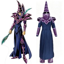 Yu-Gi-Oh YuGiOh Dark Magician Cosplay Costume Dark Purple Wizard Robe