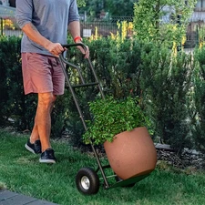 Heavy-Duty Hand Truck with P-Shaped Handle w/Thickened Larger Rubber Wheels