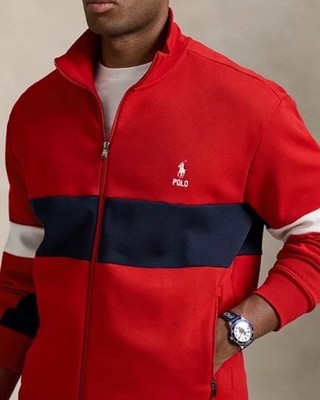 Polo Ralph Lauren Big and Tall Men's Double Knit Track Jacket Red